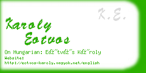 karoly eotvos business card